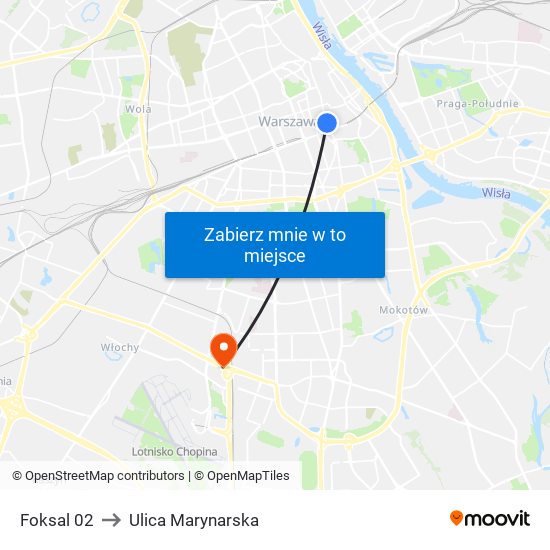 Foksal 02 to Ulica Marynarska map