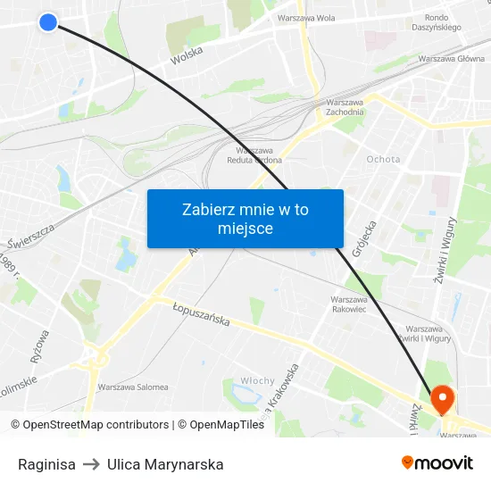 Raginisa to Ulica Marynarska map