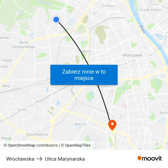 Wrocławska to Ulica Marynarska map