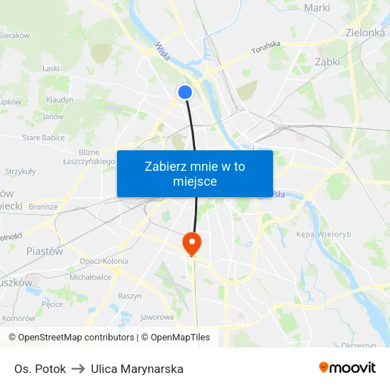 Os. Potok to Ulica Marynarska map