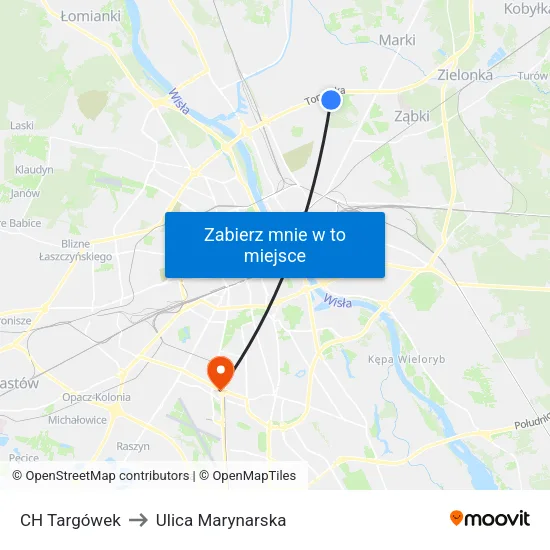 CH Targówek to Ulica Marynarska map