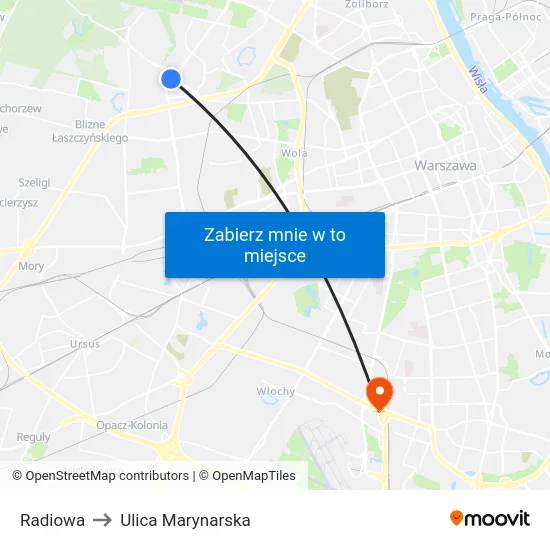 Radiowa to Ulica Marynarska map