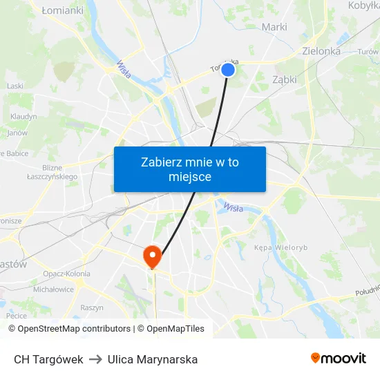 CH Targówek to Ulica Marynarska map