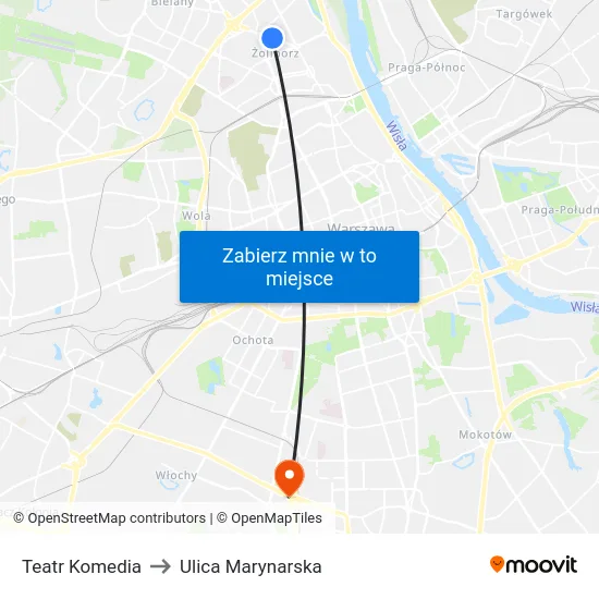 Teatr Komedia to Ulica Marynarska map