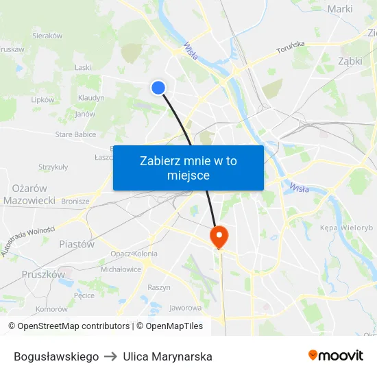 Bogusławskiego to Ulica Marynarska map