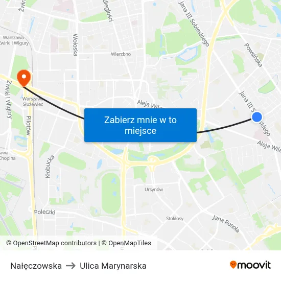 Nałęczowska to Ulica Marynarska map