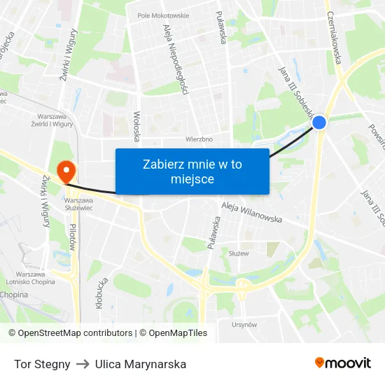 Tor Stegny to Ulica Marynarska map