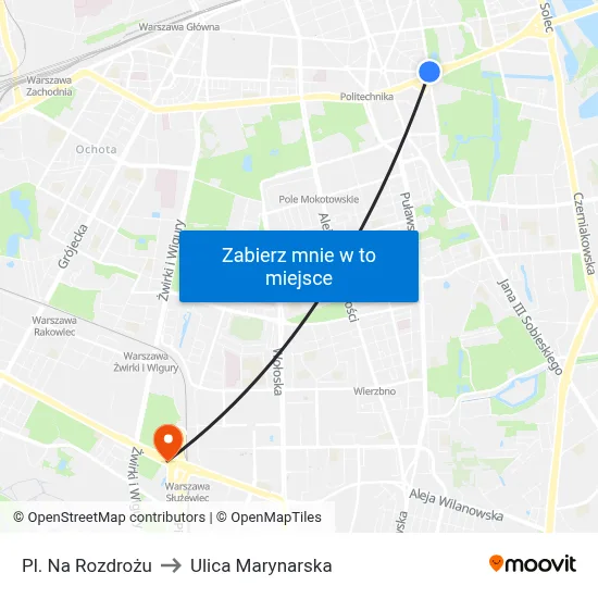 Pl. Na Rozdrożu to Ulica Marynarska map
