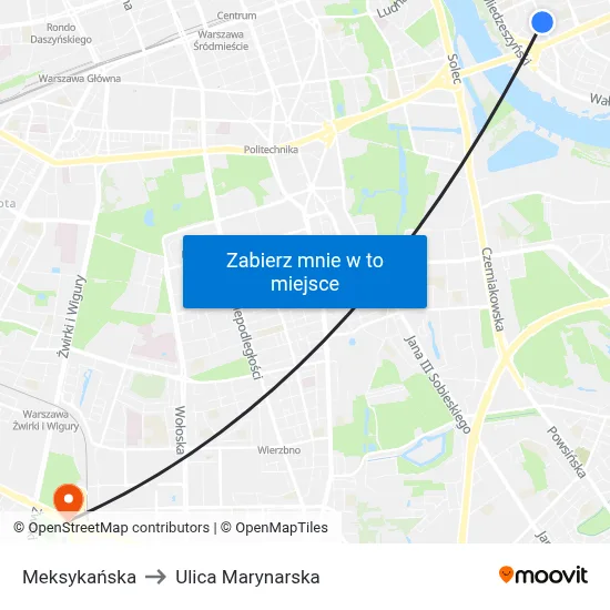 Meksykańska to Ulica Marynarska map