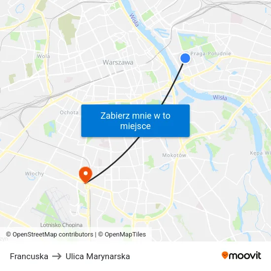 Francuska to Ulica Marynarska map