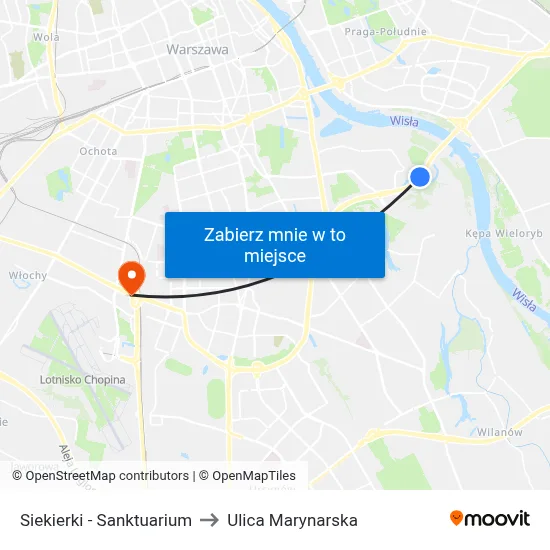 Siekierki - Sanktuarium to Ulica Marynarska map