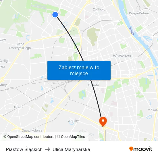 Piastów Śląskich to Ulica Marynarska map