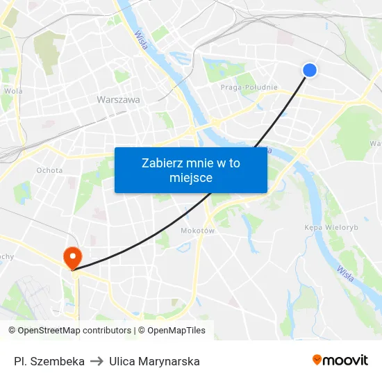 Pl. Szembeka to Ulica Marynarska map