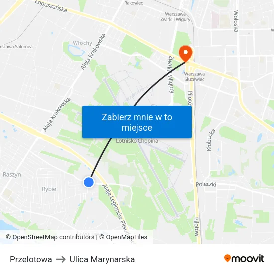 Przelotowa to Ulica Marynarska map