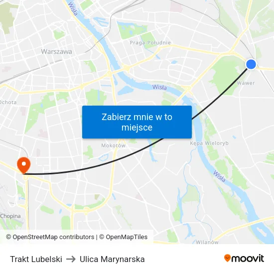Trakt Lubelski to Ulica Marynarska map