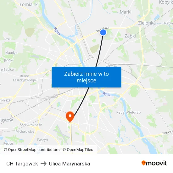 CH Targówek to Ulica Marynarska map