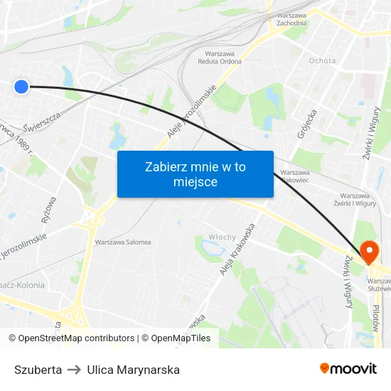 Szuberta to Ulica Marynarska map