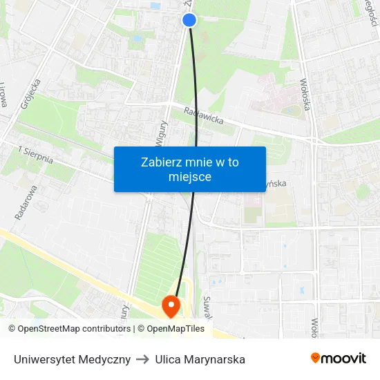 Uniwersytet Medyczny to Ulica Marynarska map