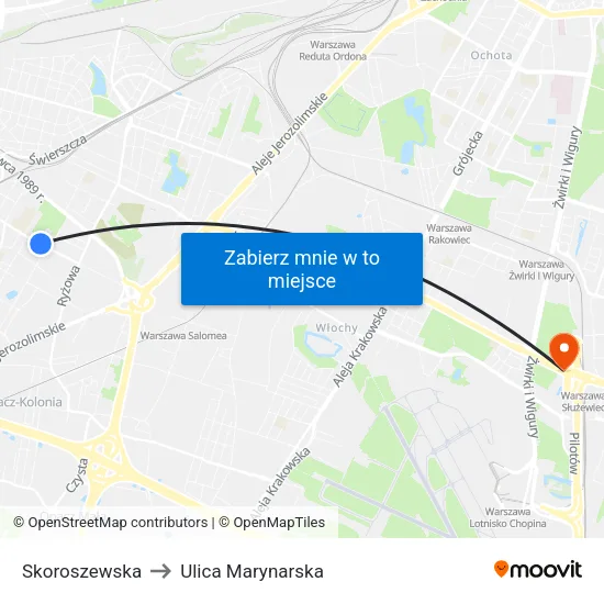 Skoroszewska to Ulica Marynarska map