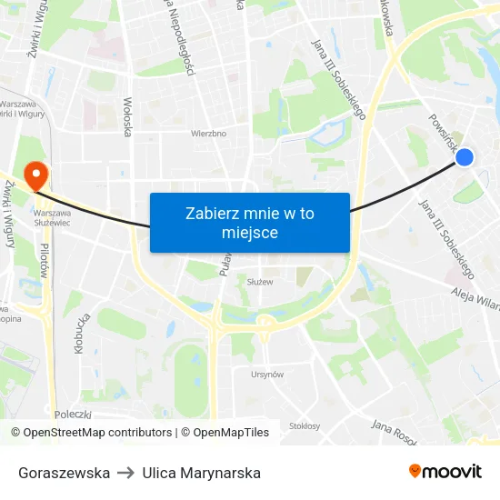 Goraszewska to Ulica Marynarska map