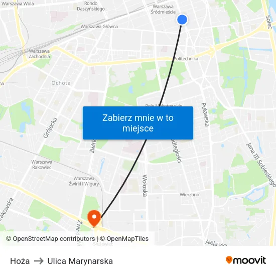 Hoża to Ulica Marynarska map