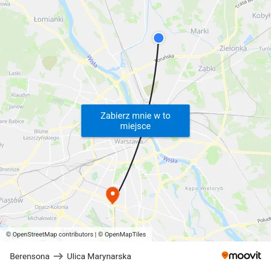 Berensona to Ulica Marynarska map