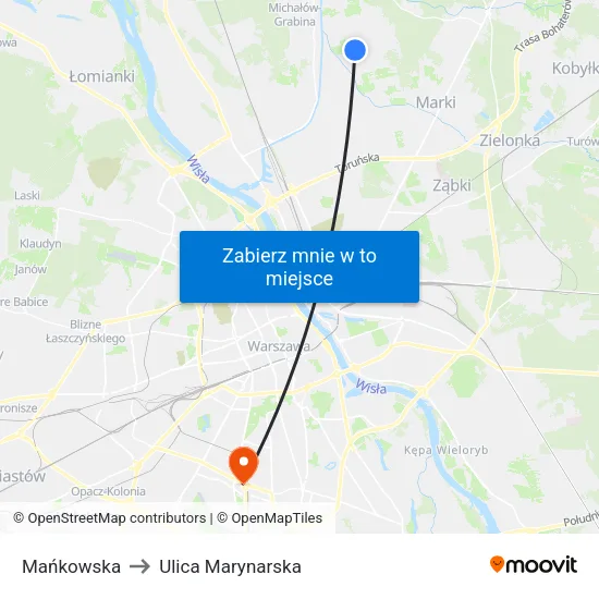 Mańkowska to Ulica Marynarska map