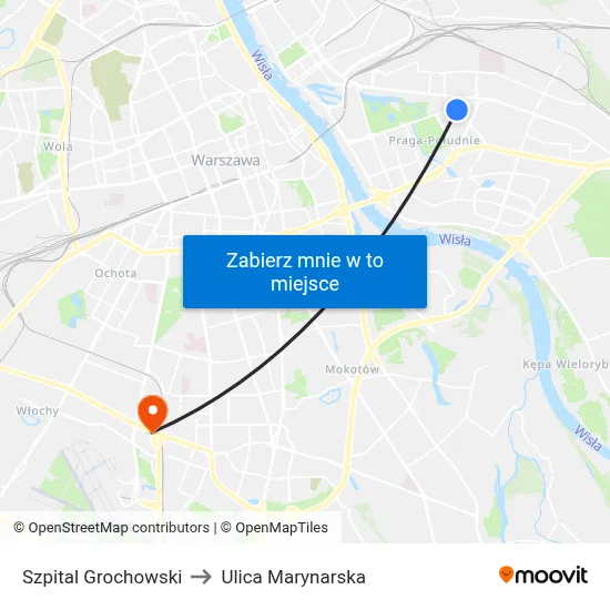 Szpital Grochowski to Ulica Marynarska map