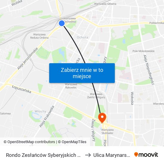 Rondo Zesłańców Syberyjskich 06 to Ulica Marynarska map