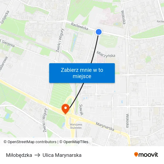 Miłobędzka to Ulica Marynarska map