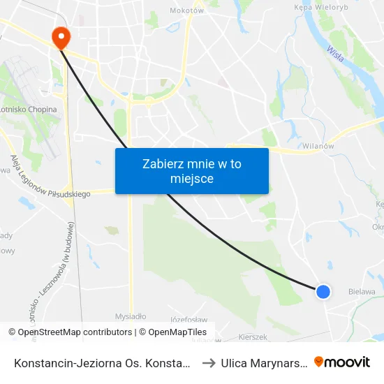 Konstancin-Jeziorna Os. Konstancja to Ulica Marynarska map