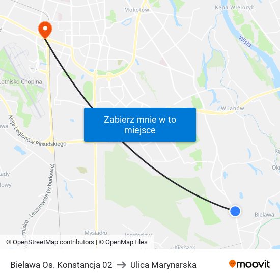 Konstancin-Jeziorna Os. Konstancja to Ulica Marynarska map