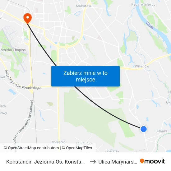 Konstancin-Jeziorna Os. Konstancja to Ulica Marynarska map