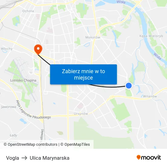 Vogla to Ulica Marynarska map