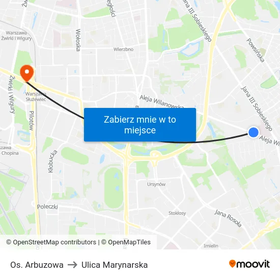 Os. Arbuzowa to Ulica Marynarska map