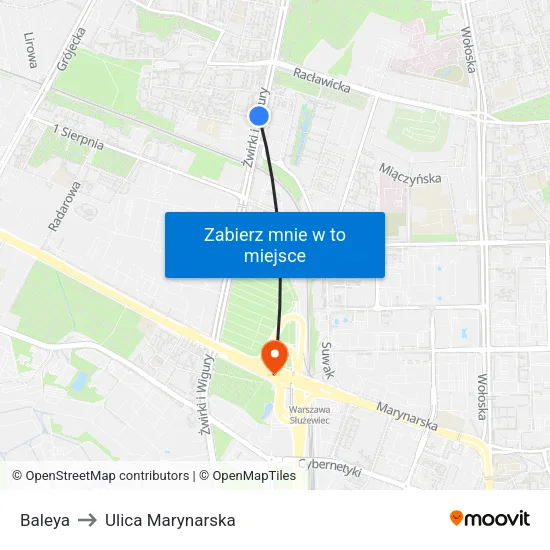 Baleya to Ulica Marynarska map