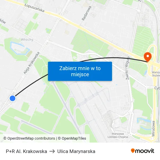 P+R Al. Krakowska to Ulica Marynarska map