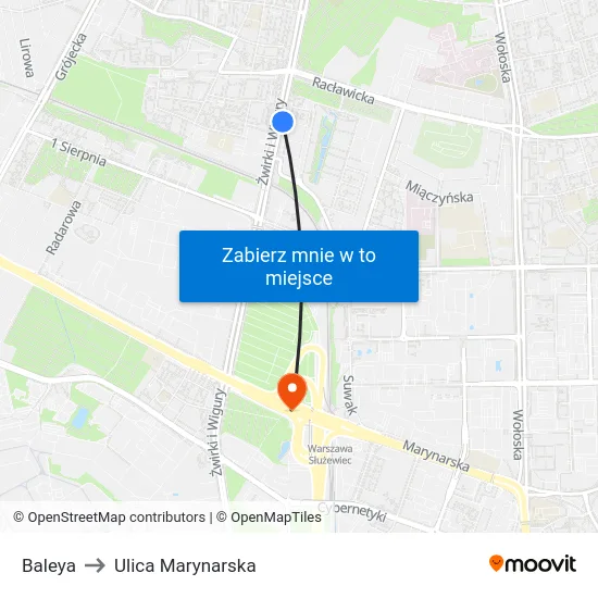 Baleya to Ulica Marynarska map