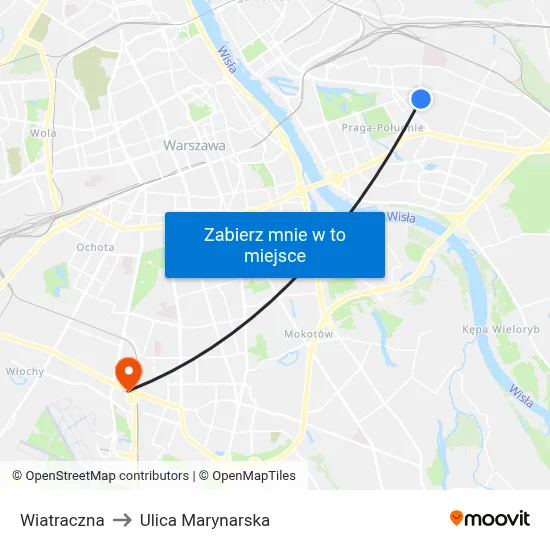 Wiatraczna to Ulica Marynarska map