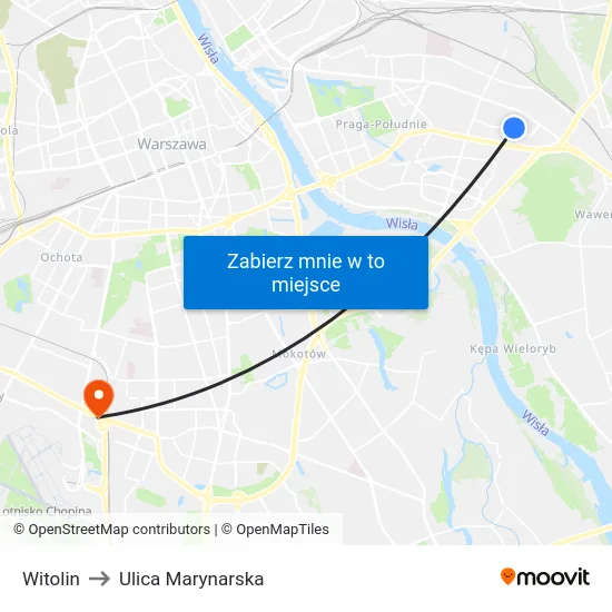 Witolin to Ulica Marynarska map