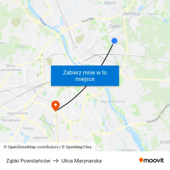 Ząbki Powstańców to Ulica Marynarska map