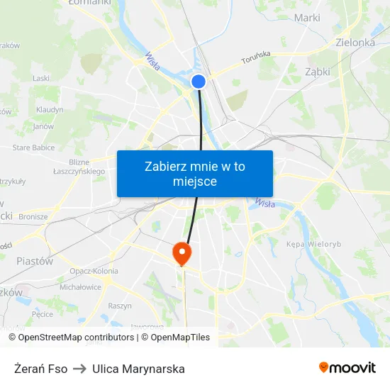 Żerań Fso to Ulica Marynarska map
