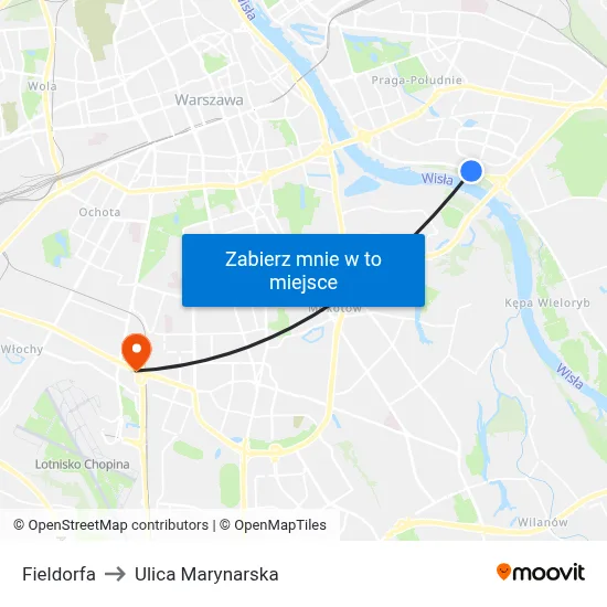 Fieldorfa to Ulica Marynarska map