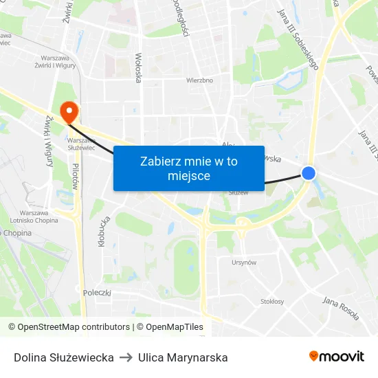 Dolina Służewiecka to Ulica Marynarska map