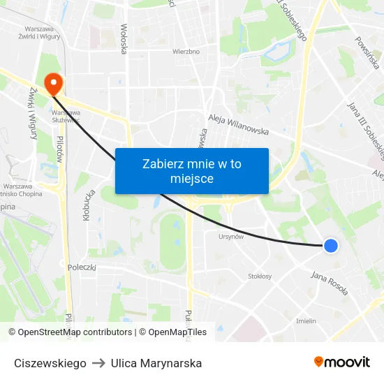 Ciszewskiego to Ulica Marynarska map