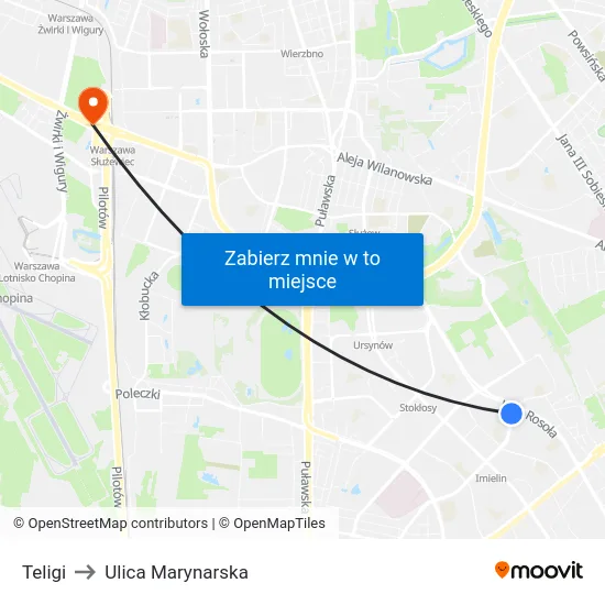 Teligi to Ulica Marynarska map