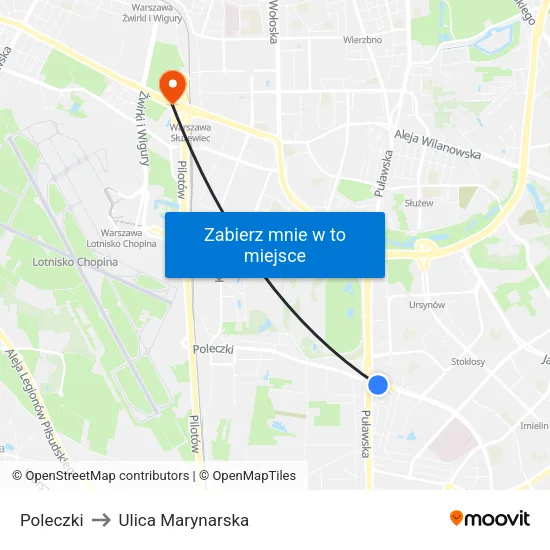 Poleczki to Ulica Marynarska map