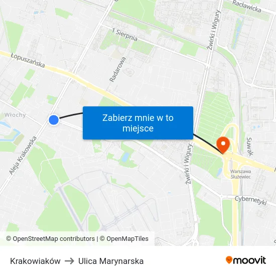Krakowiaków to Ulica Marynarska map