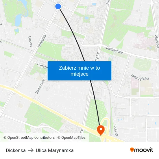 Dickensa to Ulica Marynarska map