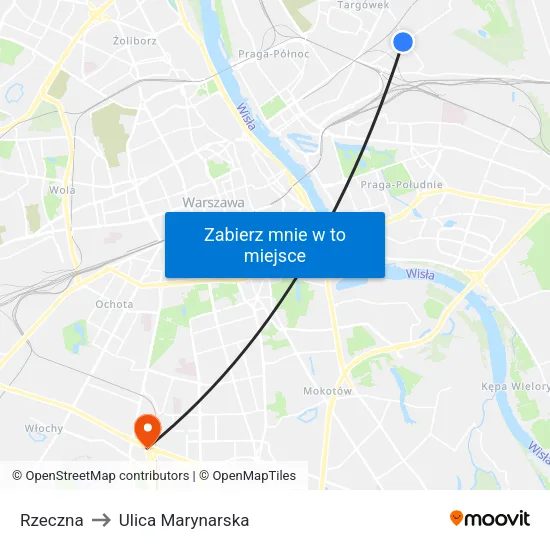 Rzeczna to Ulica Marynarska map